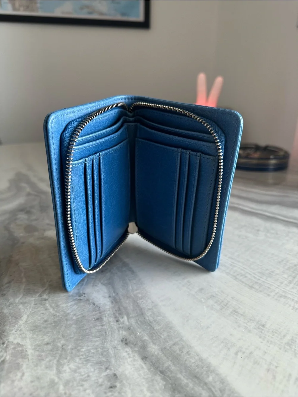 Matt & Nat Blue Compact Zip Wallet